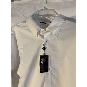 Ashley Easy Tech Men’s NWT Dress Button Down 100% Cotton White XL Shirt